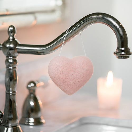 The Cleansing Sponge Rose Clay Heart