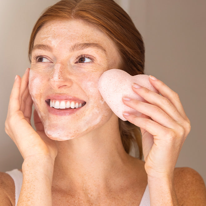The Cleansing Sponge Rose Clay Heart